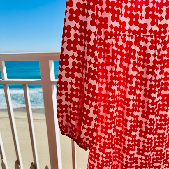 DOKOTOO Red and White Floral Maxi dress - Picture 4 of 7